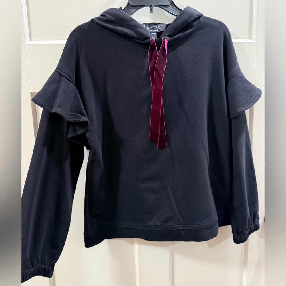 Laundry - Black Sweatshirt with Burgundy Accent